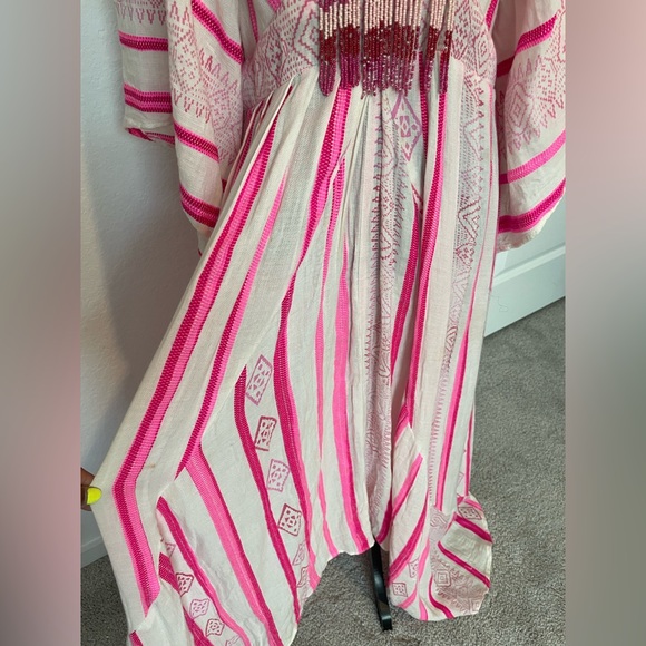 FARM Rio Beaded V-Neck Kaftan Dress Size Medium - Picture 8 of 16